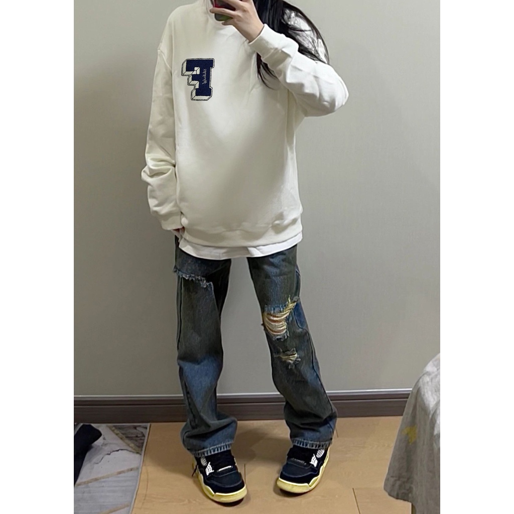 SELVZE Áo sweater cổ tròn chất liệu cotton cao cấp thời trang theo phong cách Mỹ cho nữ