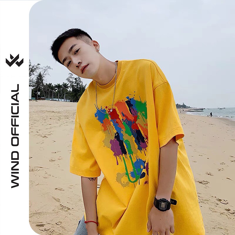 Áo phông unisex form rộng bản premium WIND oversize tay lỡ TURCE nam nữ ulzzang