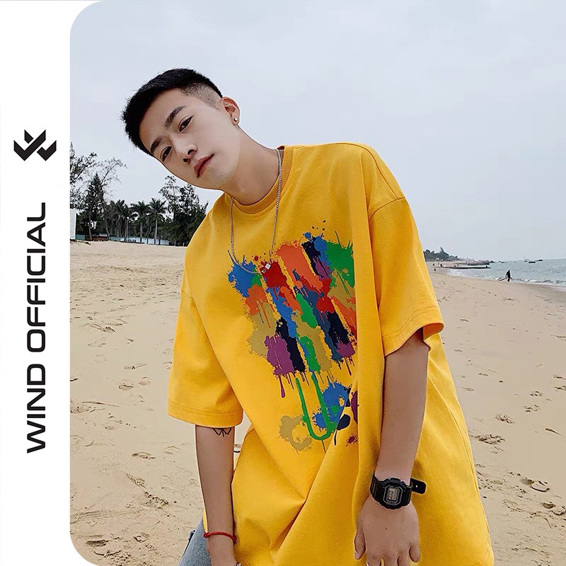 Áo phông unisex form rộng WIND oversize tay lỡ TURCE thời trang nam nữ ulzzang