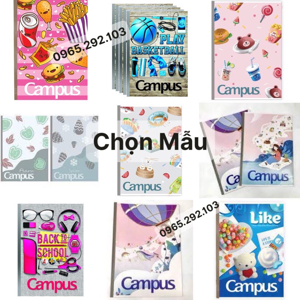 (siêu rẻ) Vở Kẻ Ngang Campus 80,120 Trang( Dòng Kẻ Không Chấm)
