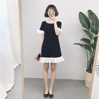 Đầm Tay Ngắn Phối Voan