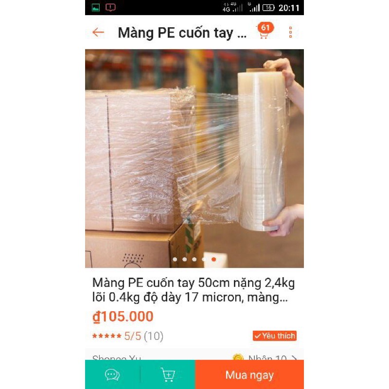 Màng chít PE 2,4kg/ cây khổ 50cm