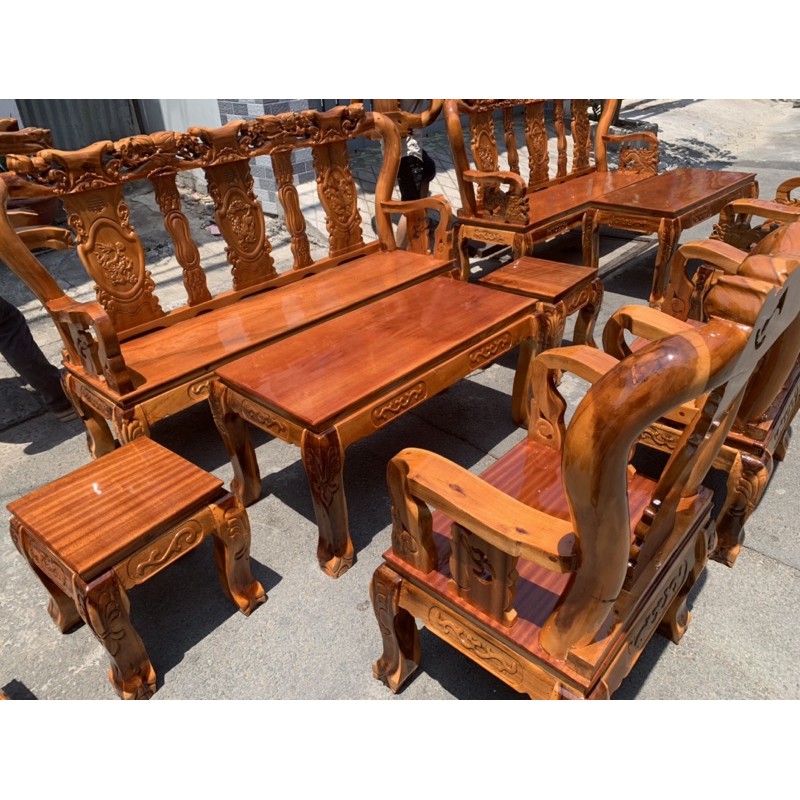 Bộ Salon bàn ghế gỗ 6 món 100% gỗ tự nhiên