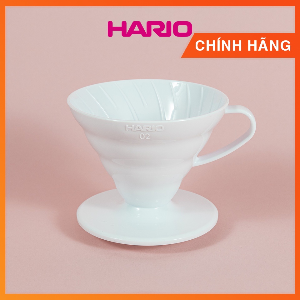 Phễu Hario nhựa trắng | 1-2 cups (size 01) và 3-4 cups (size 02)