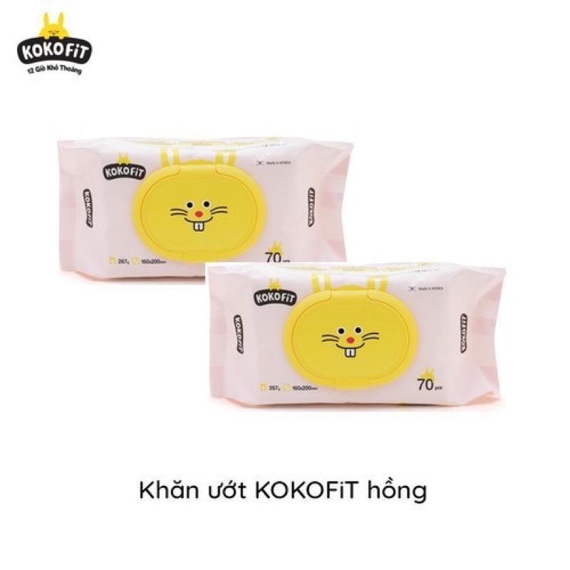 Khăn giấy ướt Kokofit Hàn Quốc 70 tờ an toàn không chất tạo mùi