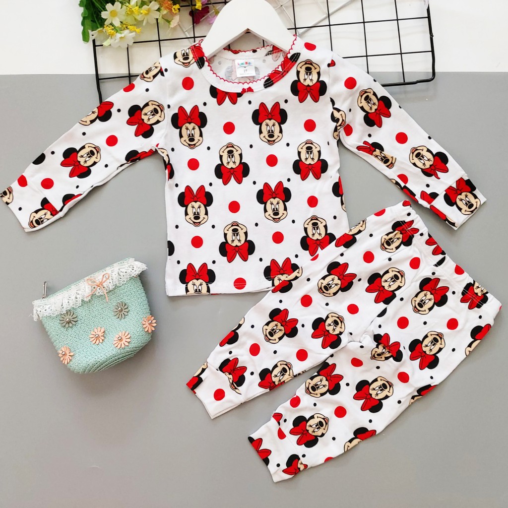 [THANH LÝ] Bộ Cotton Dài Tay nhiều mẫu, họa tiết cực xinh cho bé gái (8 - 18kg)