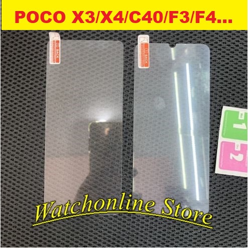 Kính cường lực Xiaomi POCO C40/ F4 GT/ M4 pro/ X4 pro/ M3/ X3 GT/ X3 pro/ X3 NFC/F3/ 4g/ 5g trong suốt, Không full