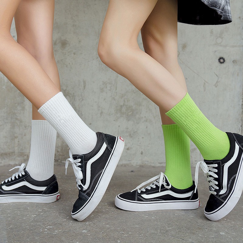 Tất Vớ Cổ Cao Thời Trang Nam Nữ Nhiều Màu phong Cách Vintage Siêu Hot Trend