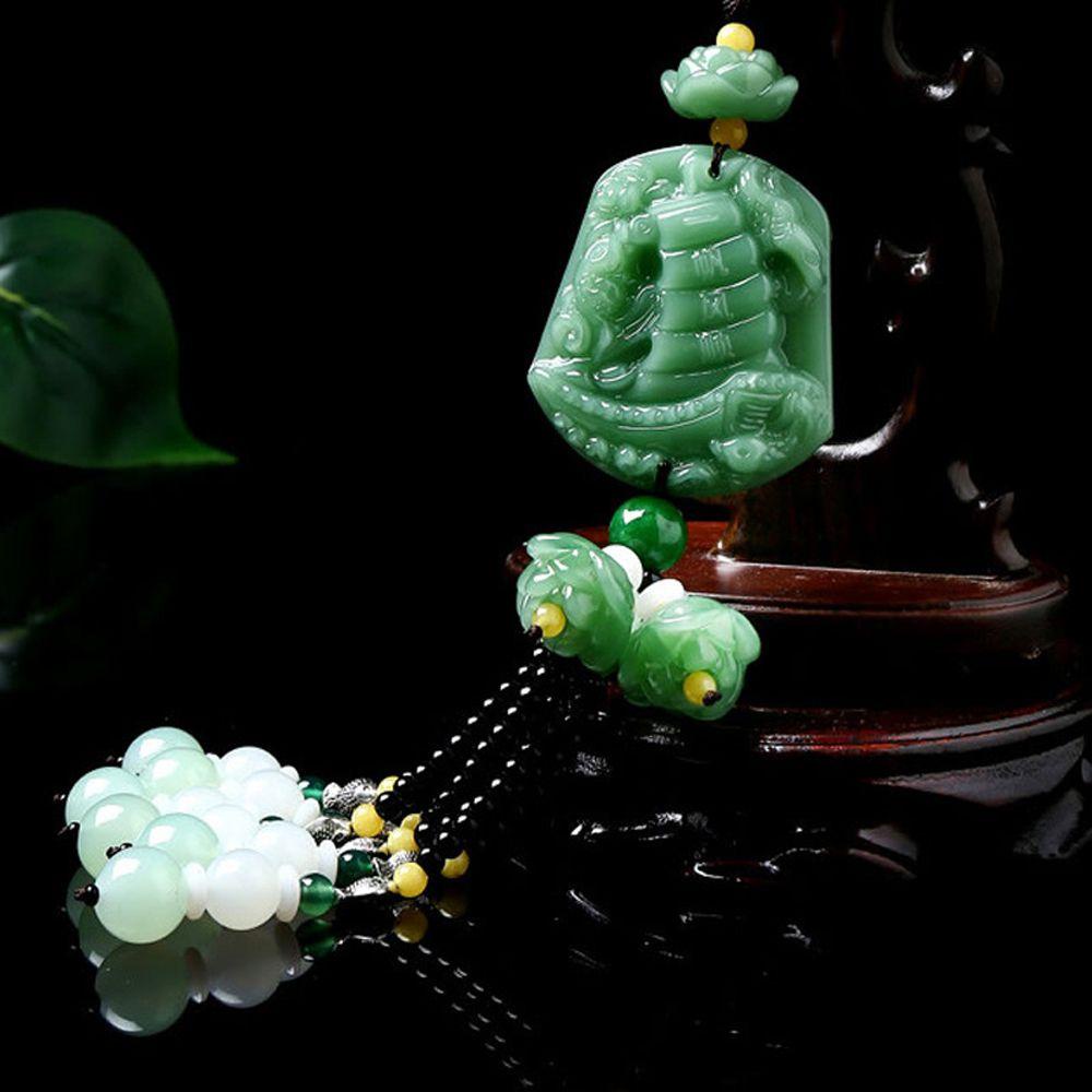 Bùa Hộ Mệnh May Mắn Làm Móc Khóa Bằng Đá Obsidian Tự Nhiên Độc Đáo