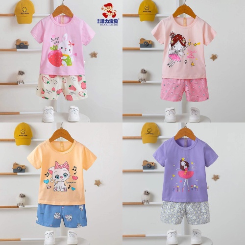 Bộ cotton xuất Hàn cộc tay cho bé trai, bé gái từ 7-35kg