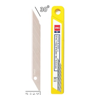 Hộp 10 lưỡi dao trổ 30 độ deli-lưỡi dao dọc giấy deli 2015