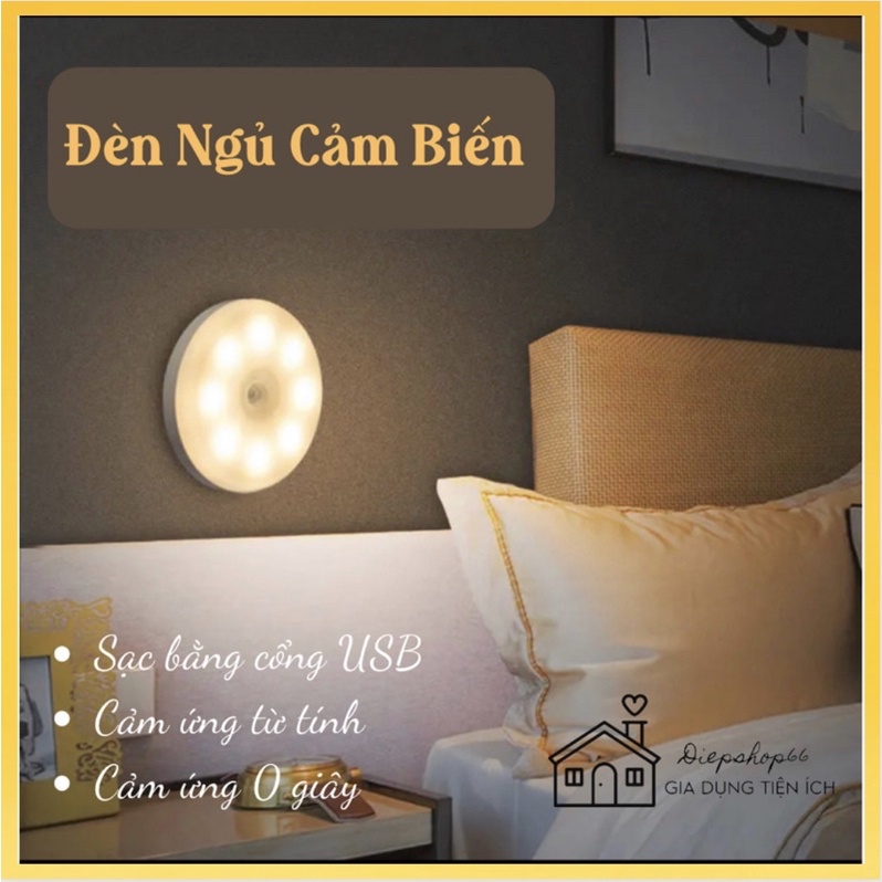 Đèn ngủ -cảm biến cảm ứng ánh sáng chuyển động gắn tường tủ quần áo tủ bếp
