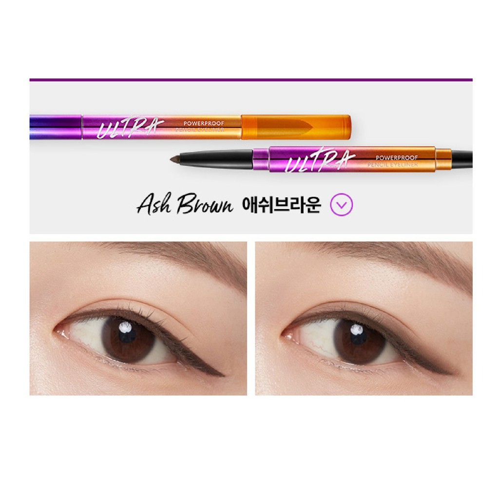 Chì kẻ mắt không trôi Missha Ultra powerproof pencil liner (BLACK)