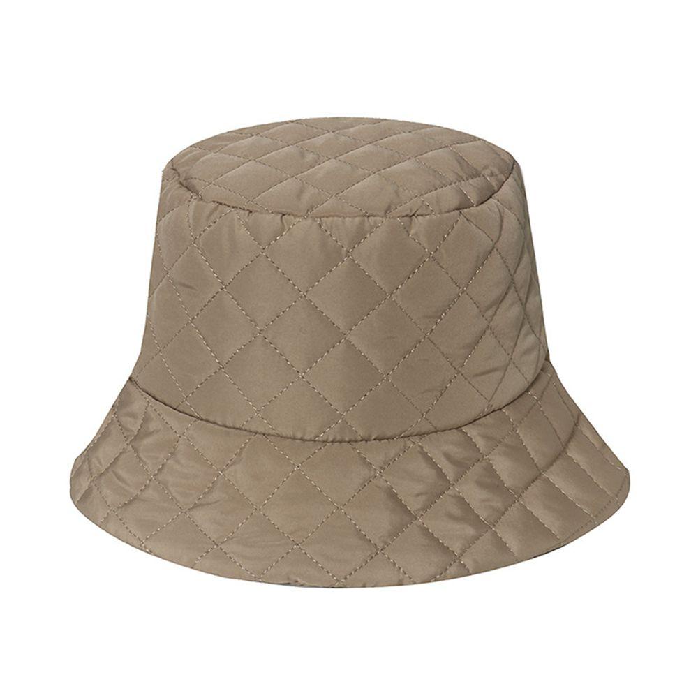 Mũ Bucket Chất Liệu Cotton Họa Tiết Lưới Hình Thoi Thời Trang Thu Đông