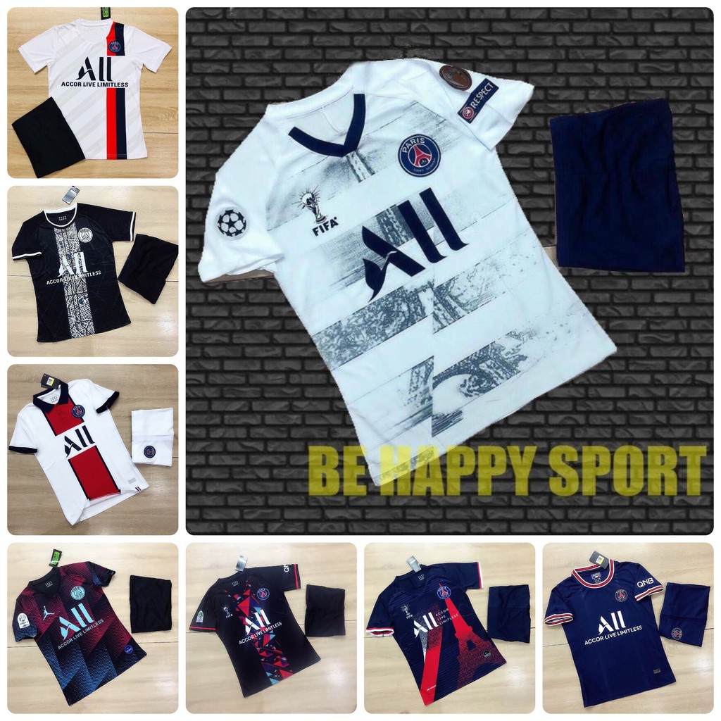 Quần Áo Đá Bóng PSG (Paris Saint German) Vải Thái - Đồ Đá Banh Thun Lạnh Cực Chất Nhiều Màu PP Bởi Be Happy Sport