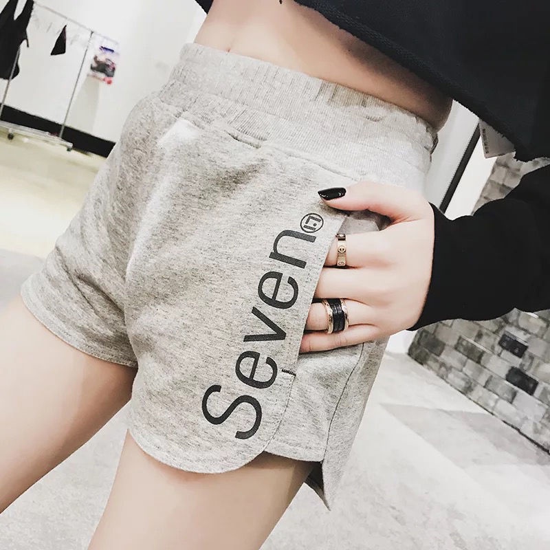 NRVP Quần Short Thể Thao Ống Rộng Họa Tiết Kẻ Sọc Phong Cách Hàn Quốc Thời Trang Cho Nữ