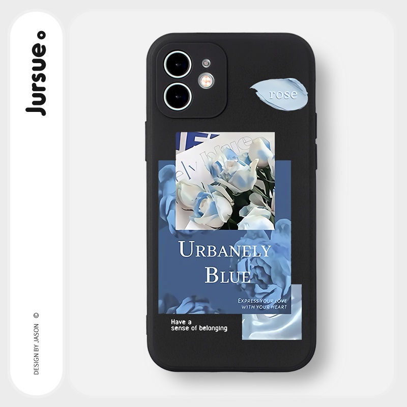 Ốp lưng JURSUE mềm viền vuông dễ thương đẹp cho iPhone 13 12 11 Pro Max SE 2020 X XR XS 8 7 ip 6S 6 Plus Y2041