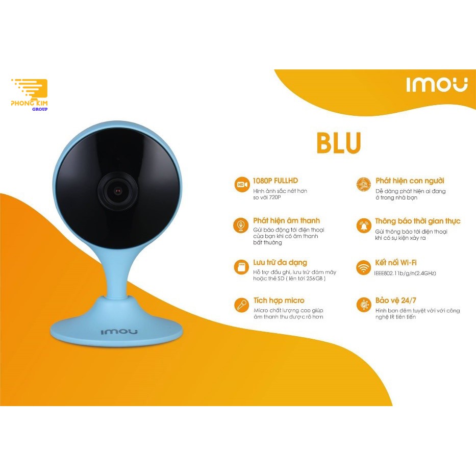 Camera wifi 2M IMOU - C22EP Cue 2 1080P Full HD Còi Hú Báo Động Chính Hãng