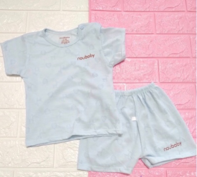 Bộ Noubaby cài vai thông hơi hoạ tiết hươu