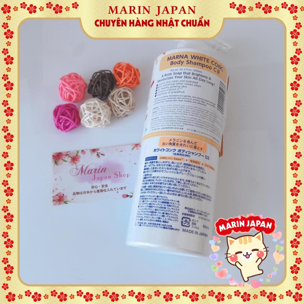 (Sale, Hàng Nhật) Sữa tắm dưỡng trắng da White Conc Body Vitamin C mẫu to 600ml