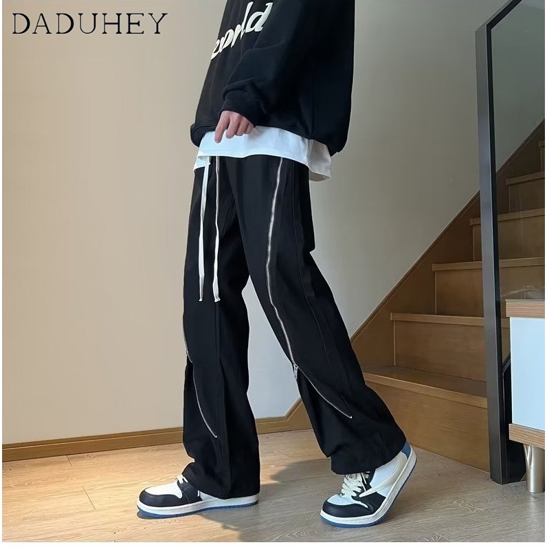 DaDuHey 2022 Hong Kong Style Ins Trendy Retro Easy Matching Casual Pants Fashionable Loose Straight Cargo