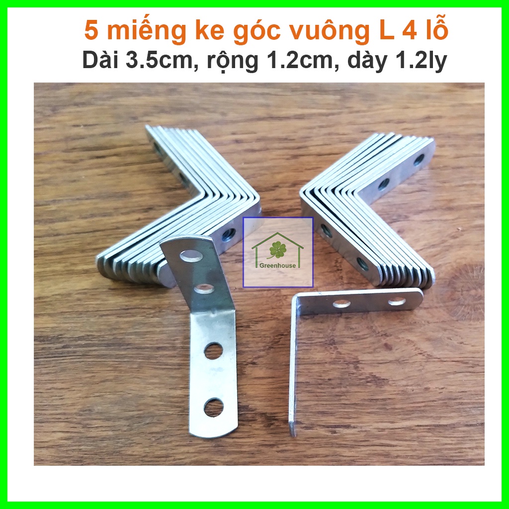 Combo 5 miếng bát ke sắt 3.5cm chuyên trang trí sữa chữa nhà cửa, làm kệ sách, kệ treo tường Greenhouse - Ngôi Nhà Xanh