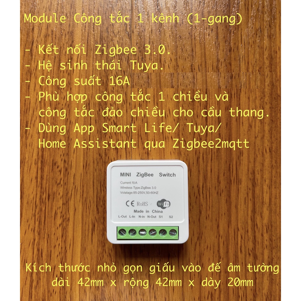 Module công tắc thông minh Tuya, kết nối Zigbee hoặc Wifi, loại 1/2 kênh, Mẫu 3 -