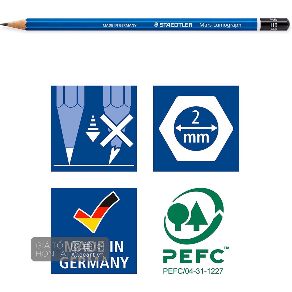 Bút Chì Staedtler Stedler Xanh Blue HB đến 9B - RẺ NHẤT