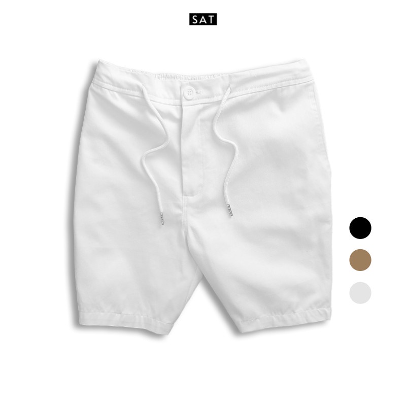 Quần short nam SAT SLUX-01 vải kaki cao cấp, trẻ trung, dày dặn, co giãn nhẹ, chuẩn form