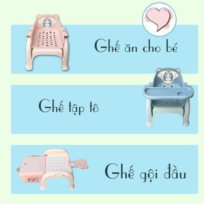 Ghế đa năng cao cấp HOKORI 3in1 - ghế ăn dặm, ghế gội đầu, bàn tậ tô vẽ