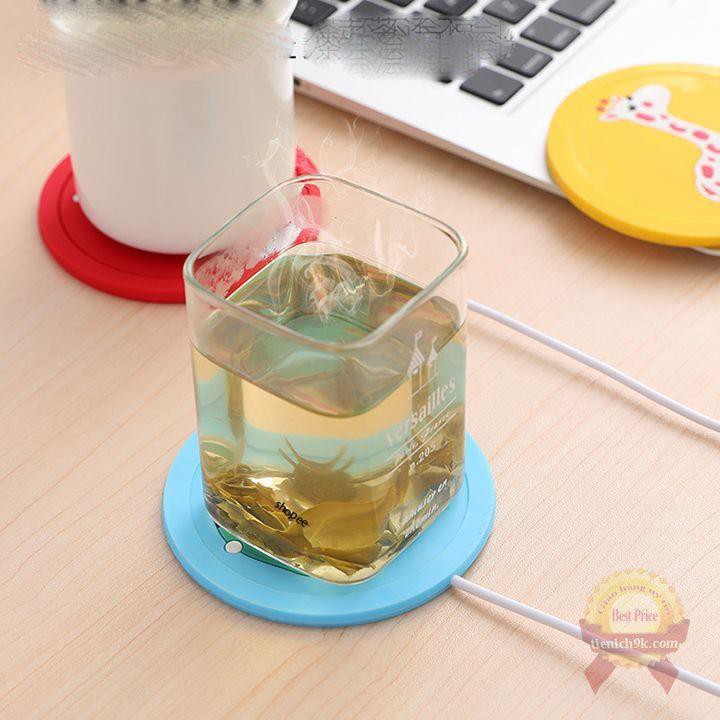 HOT Đế lót ly cốc giữ nhiệt làm ấm cafe nước uống cao su silicon mini cổng USB