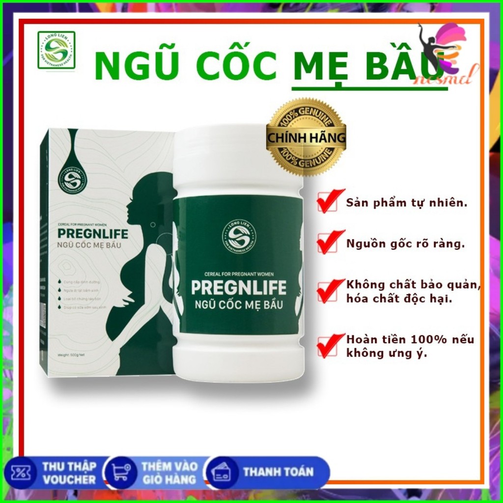 Ngũ Cốc Bầu long liên Preglife (Dòng Cao Cấp 500g) - Ngũ Cốc Siêu Dinh Dưỡng 14 Loại Hạt