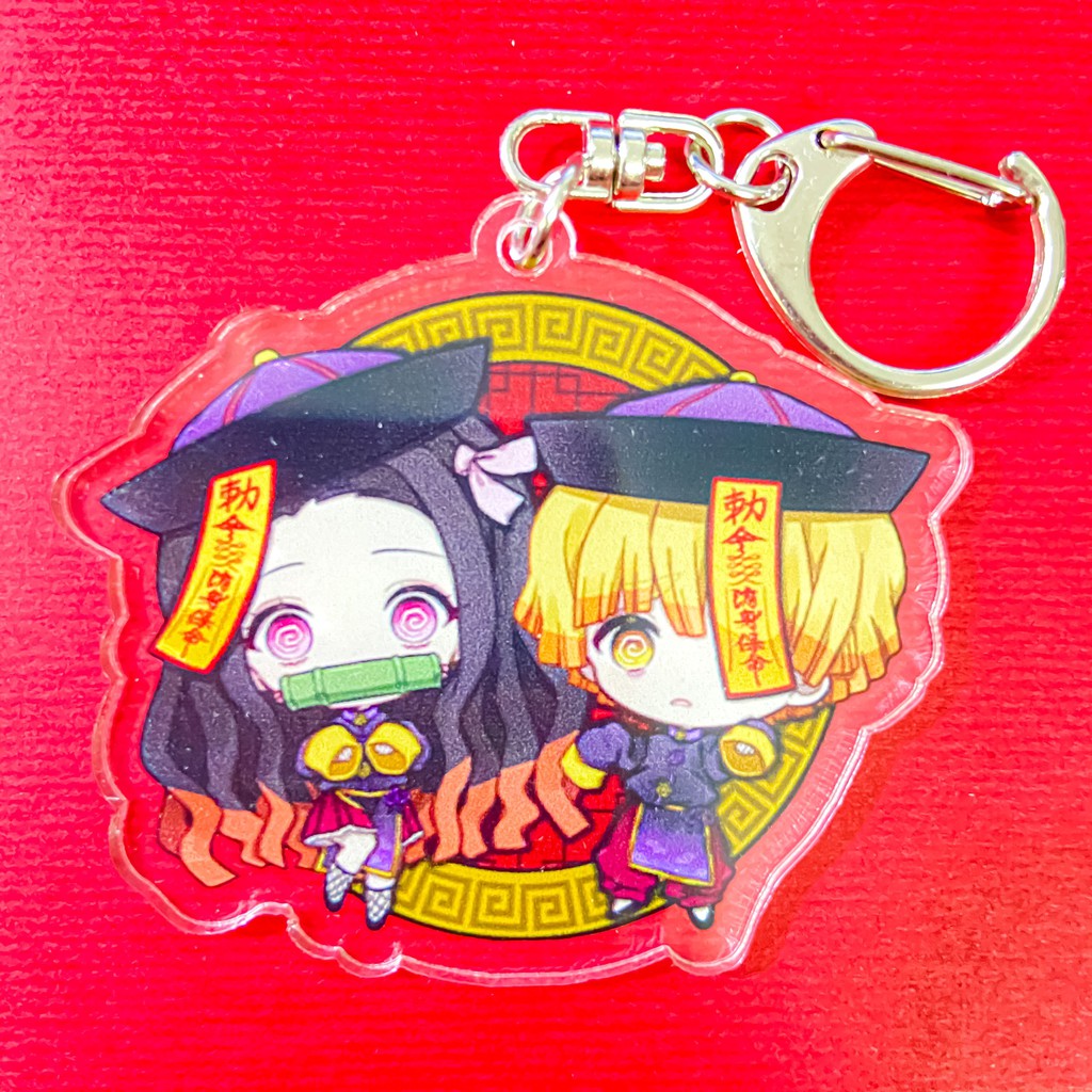 ( Mica trong acrylic ) Móc khóa KIMETSU NO YAIBA THANH GƯƠM DIỆT QUỶ ver Couple Cương Thi anime chibi xinh xắn đáng yêu