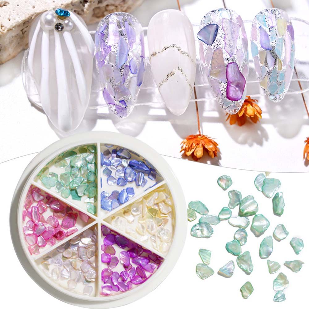 [Hàng mới về] Kim sa vỏ sò tự nhiên mỏng lấp lánh màu kẹo trang trí làm đẹp móng DIY