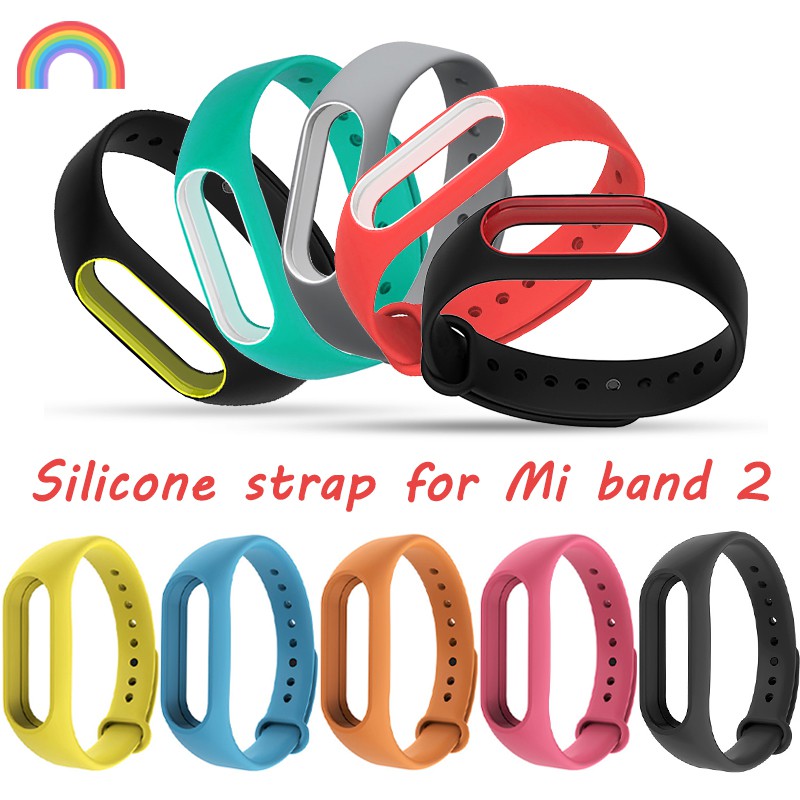 Dây Đeo Thay Thế Chất Liệu Silicon Thiết Kế Nhiều Lỗ Cho Xiaomi Mi Band 2