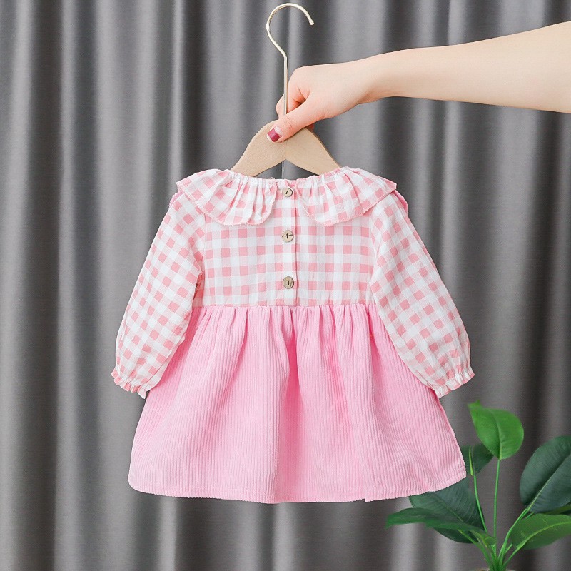 Váy bé gái, đầm bé gái họa tiết caro cho bé từ 6 tháng đến 3 tuổi VAY257