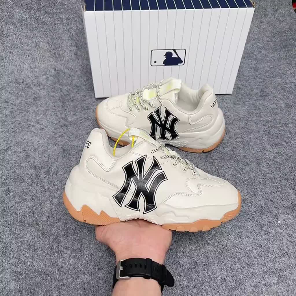 Giày Sneaker MLB NY đẹp đế nâu chuẩn bản Trung 1:1 full box, Giày thể thao nam nữ ulzzang đi học cổ thấp đế cao 5cm N3 | BigBuy360 - bigbuy360.vn