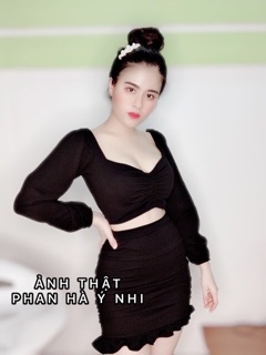 Set áo tay dài + chân váy