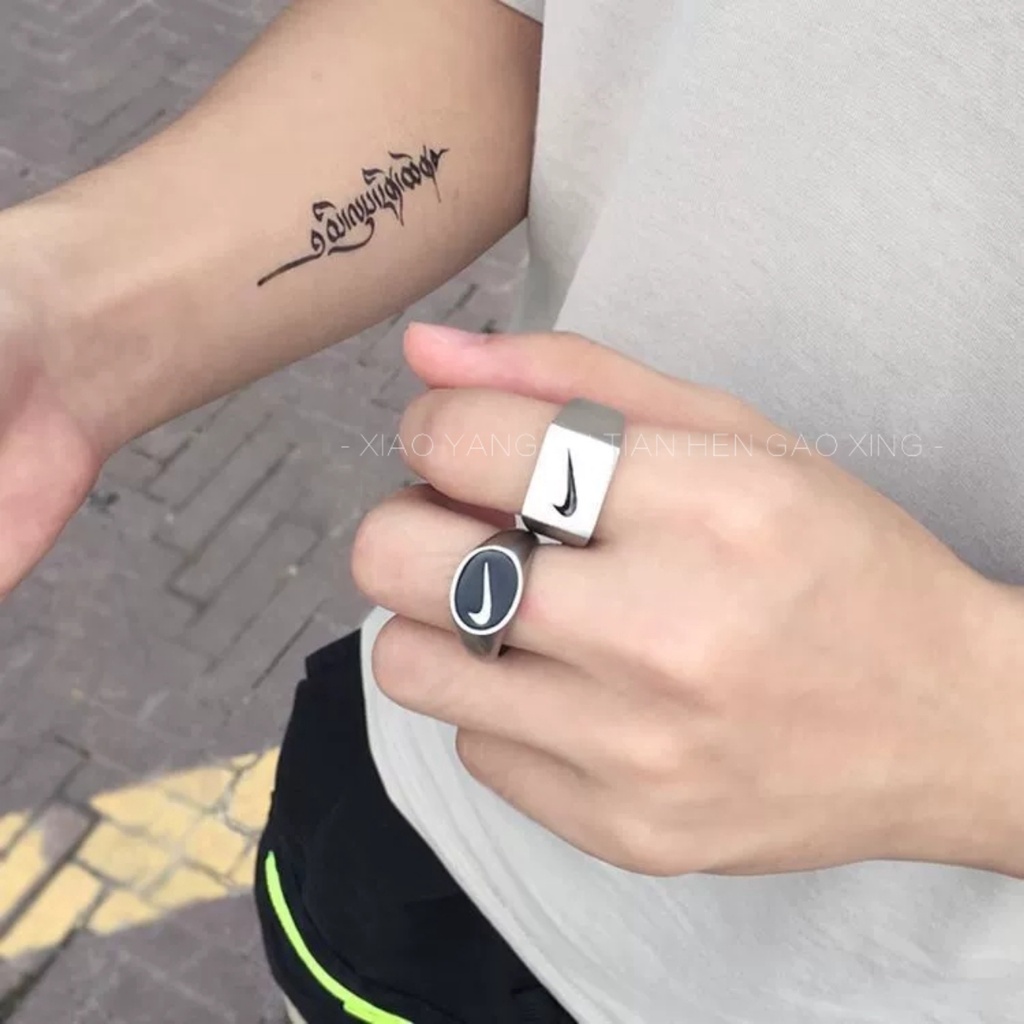 Nhẫn AY thiết kế đơn giản phong cách hiphop cho nam nữ