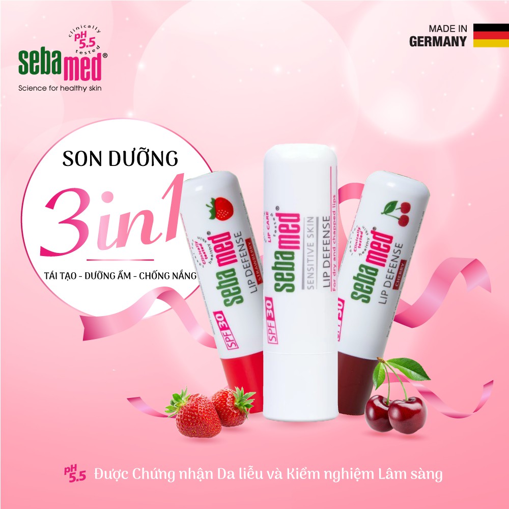 COMBO Son dưỡng chống nắng có màu Sebamed và Gel dưỡng ẩm bảo vệ da Sebamed