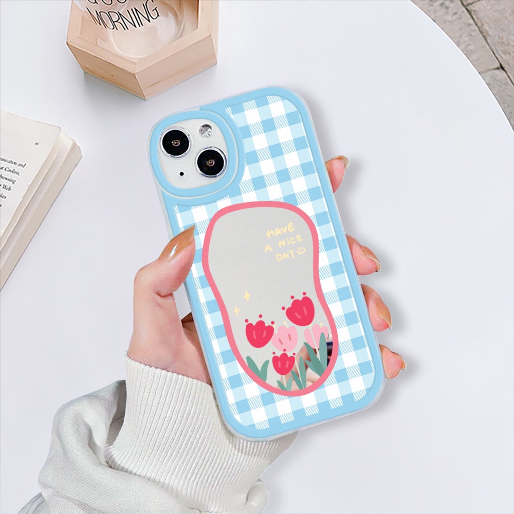 Ốp lưng iphone gương cạnh vuông hoa nice day 6/6plus/7/7plus/8/8plus/x/xs/11/12/13/pro/max/plus/promax-Sale HOT U2-12