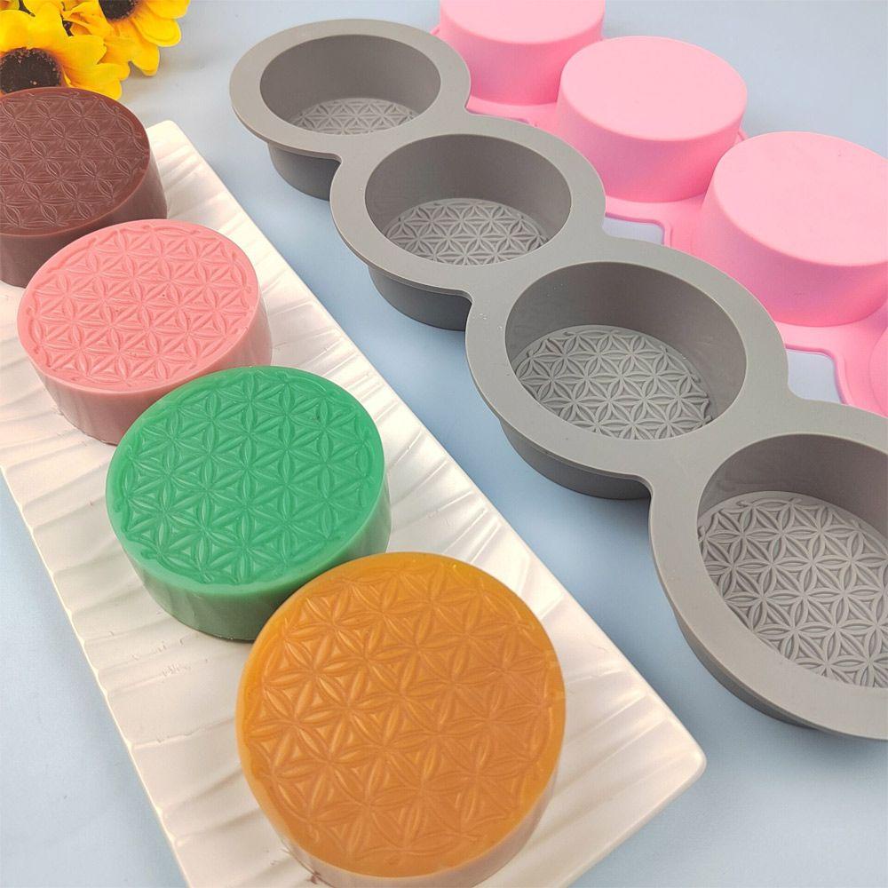 Khuôn Silicone Tạo Hình Làm Xà Phòng Hình Tròn 3D DIY Đa Năng