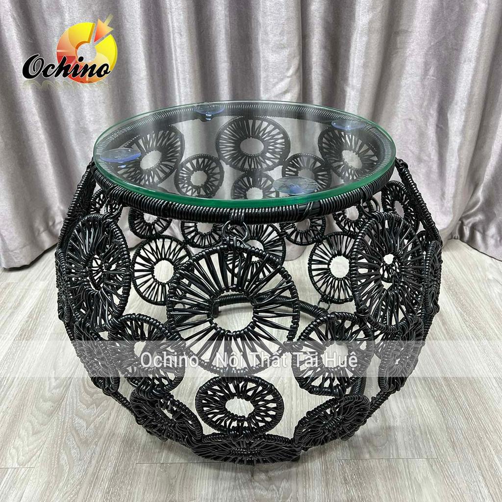 Bộ Bàn Ghế Sân Vườn, Bàn Ghế Ban Công Nhựa Giả Mây Cao Cấp Mẫu Hoa (Hàng Sẵn)