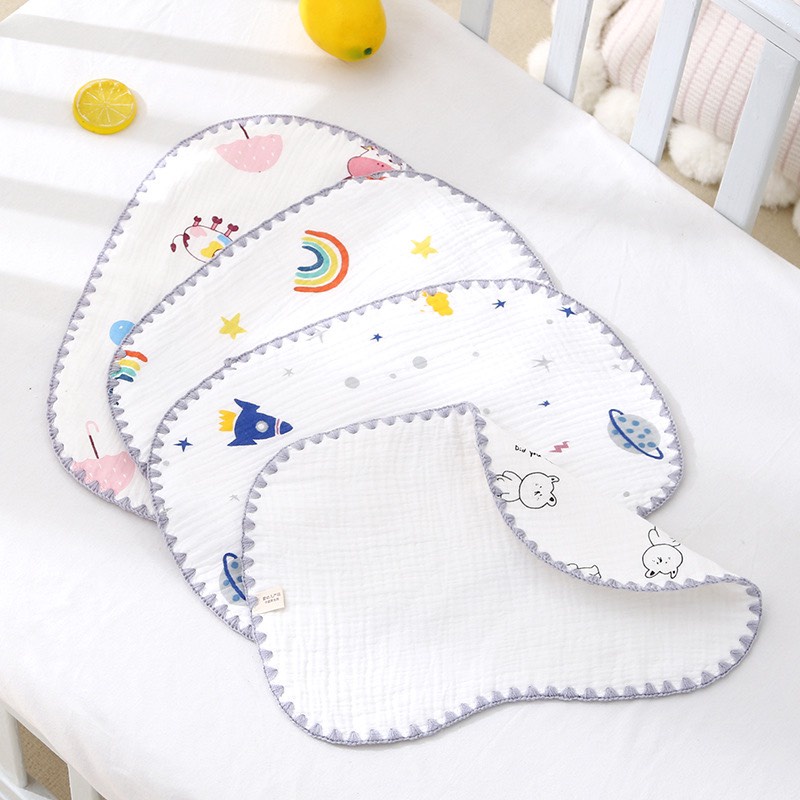 Gối sơ sinh vải xô nhăn 10 lớp 24*40cm của Muslin hàng xuất loại đẹp cho bé Bunakids PN09