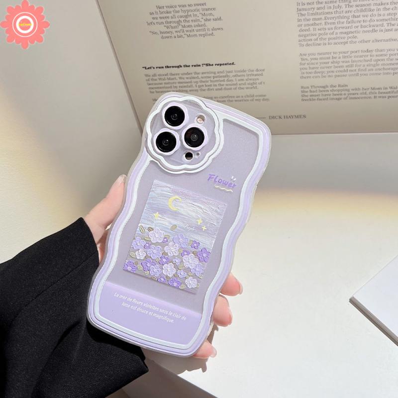 Ốp Điện Thoại Họa Tiết Hoa Tím Cho iPhone 6 6s 7 8 Plus 11 12 13 Pro MAX XR SE 2020 X XS MAX