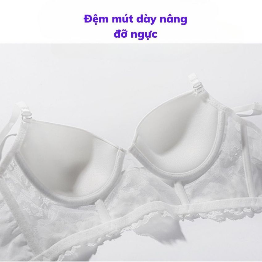 Áo ngực nữ đúc su tạo khe sexy, áo lót nữ có gọng đệm mút nâng ngực gợi cảm Kingshop A471