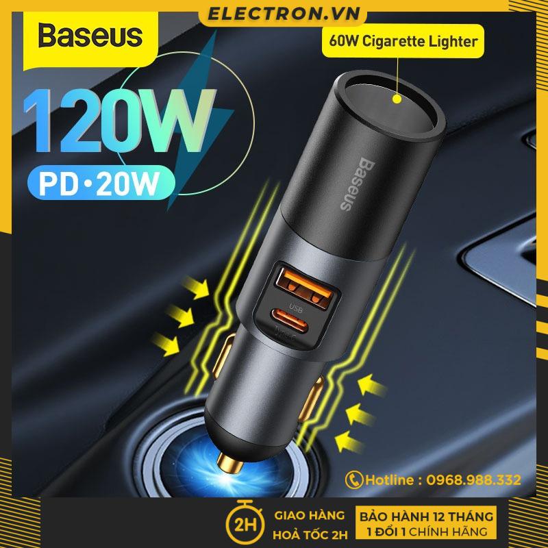 Tẩu sạc nhanh mở rộng 120W Baseus Share Together Fast Charge dùng cho xe hơi