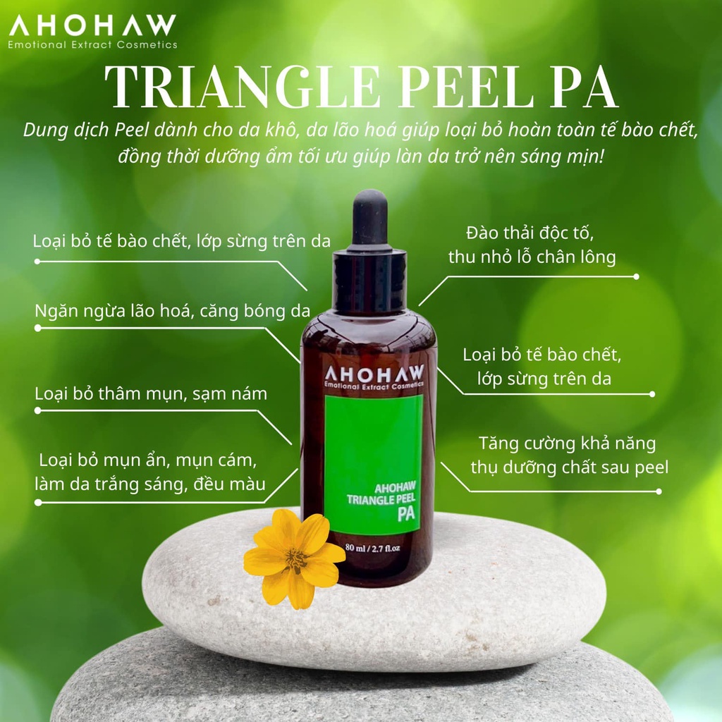Ahohaw Peel Xanh Triangle Peel PA Dưỡng Ẩm Từ Sâu Bên Trong - Dành Cho Làn Da Khô, Lão Hoá
