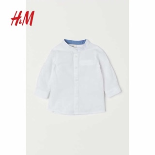 Sơmi trắng cổ tàu hm