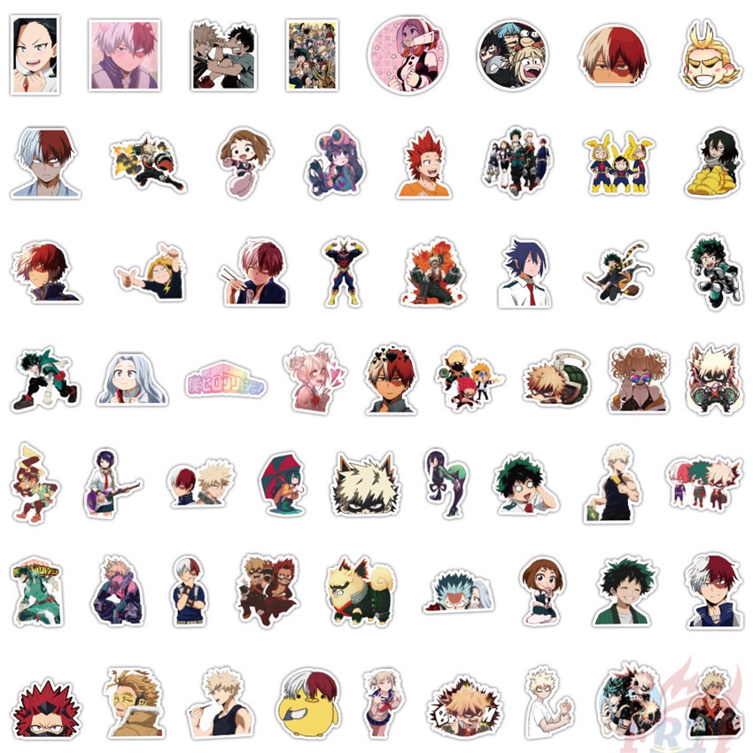 56 Cái / Bộ ☆ Miếng Dán Trang Trí Hình My Hero Academia ☆ Sticker Dán Tường Chống Thấm Nước Thời Trang